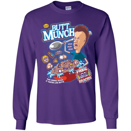T-Shirts Purple / YS Buttmunch Cereal Youth Long Sleeve T-Shirt