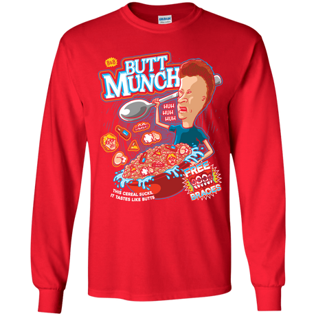 T-Shirts Red / YS Buttmunch Cereal Youth Long Sleeve T-Shirt