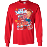 T-Shirts Red / YS Buttmunch Cereal Youth Long Sleeve T-Shirt