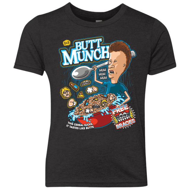 T-Shirts Vintage Black / YXS Buttmunch Cereal Youth Triblend T-Shirt