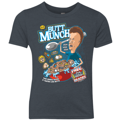T-Shirts Vintage Navy / YXS Buttmunch Cereal Youth Triblend T-Shirt