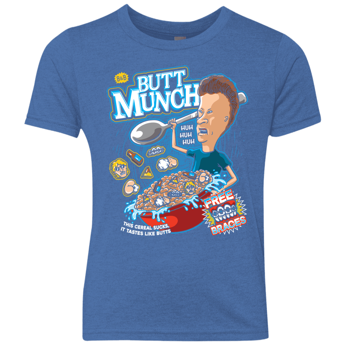 T-Shirts Vintage Royal / YXS Buttmunch Cereal Youth Triblend T-Shirt