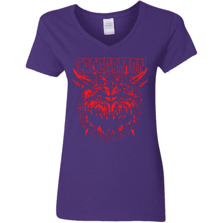 T-Shirts Purple / S Cacodemon Women's V-Neck T-Shirt