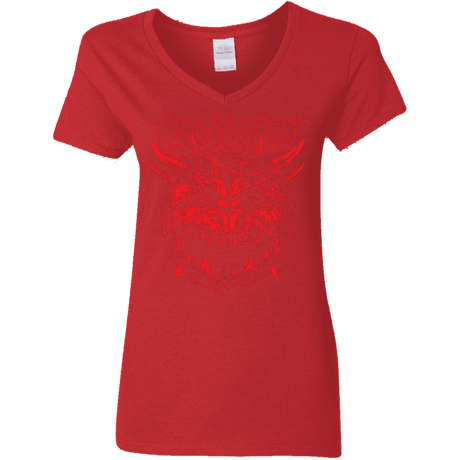 T-Shirts Red / S Cacodemon Women's V-Neck T-Shirt