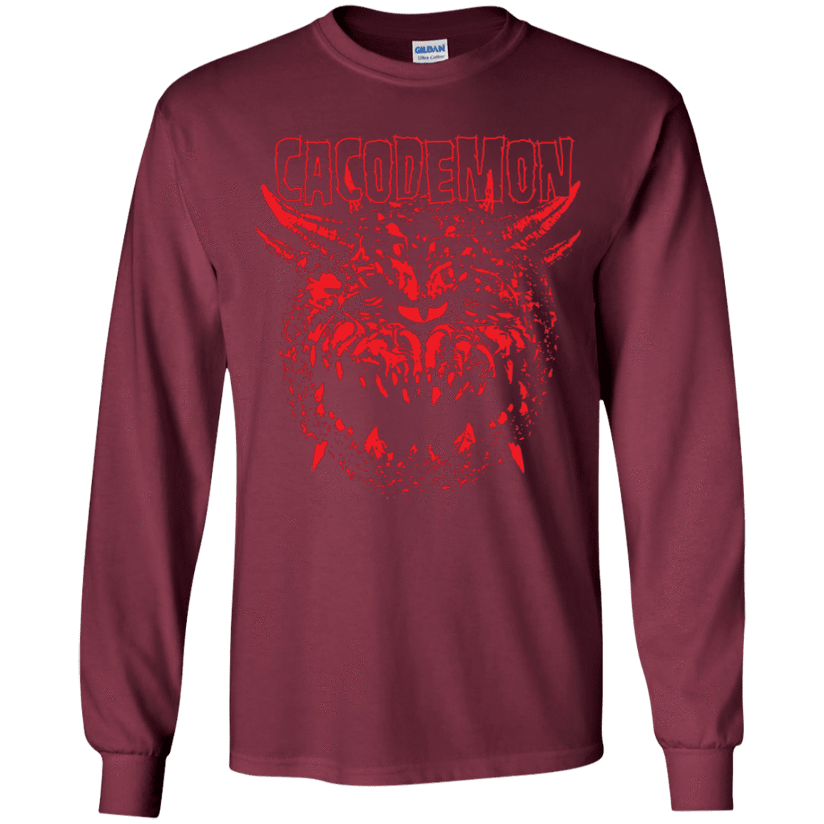 T-Shirts Maroon / YS Cacodemon Youth Long Sleeve T-Shirt