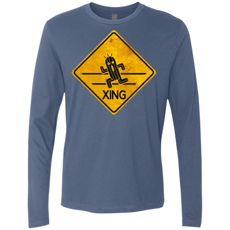 T-Shirts Indigo / Small Cactuar Crossing Men's Premium Long Sleeve