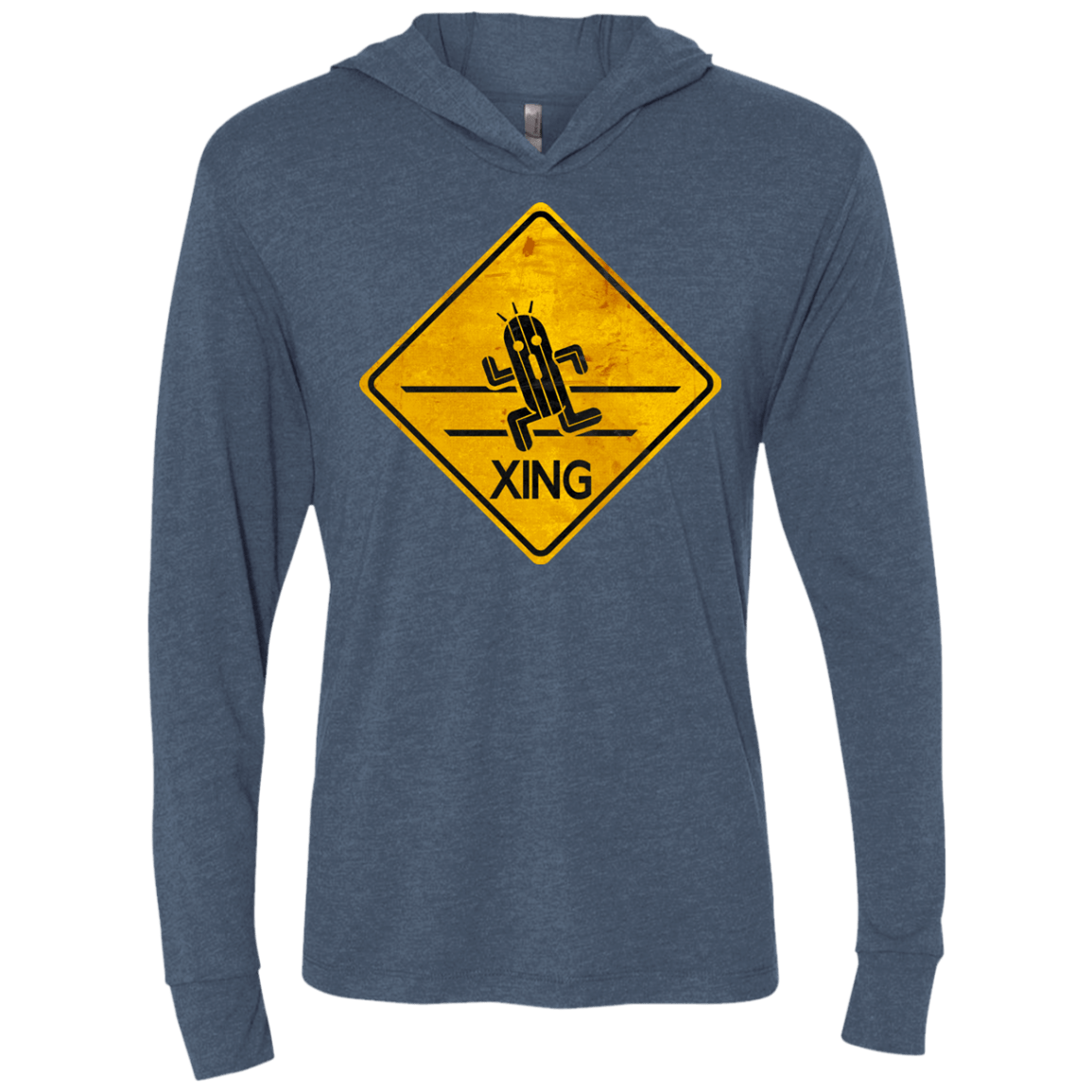 T-Shirts Indigo / X-Small Cactuar Crossing Triblend Long Sleeve Hoodie Tee