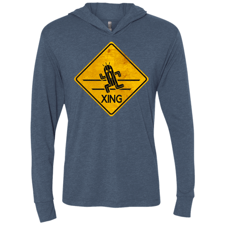 T-Shirts Indigo / X-Small Cactuar Crossing Triblend Long Sleeve Hoodie Tee