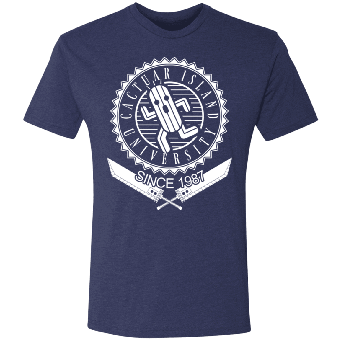 T-Shirts Vintage Navy / S Cactuar Island University Men's Triblend T-Shirt