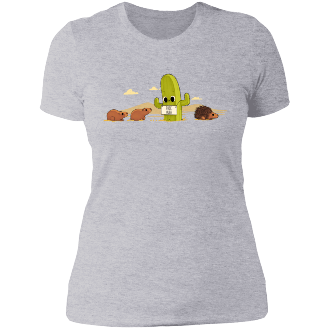 T-Shirts Heather Grey / S Cactus Hug Women's Premium T-Shirt