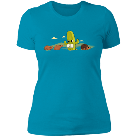 T-Shirts Turquoise / S Cactus Hug Women's Premium T-Shirt