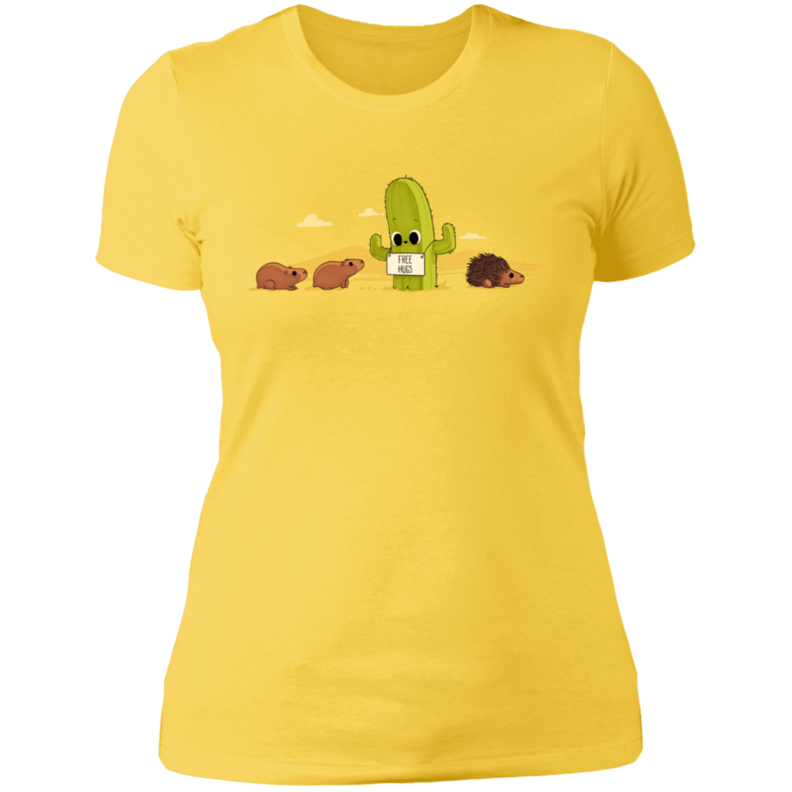 T-Shirts Vibrant Yellow / S Cactus Hug Women's Premium T-Shirt