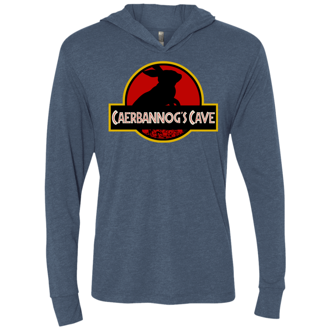 T-Shirts Indigo / X-Small Caerbannog Cave Triblend Long Sleeve Hoodie Tee