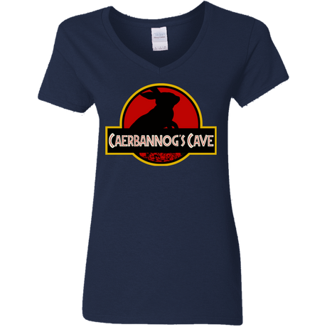 T-Shirts Navy / S Caerbannog Cave Women's V-Neck T-Shirt