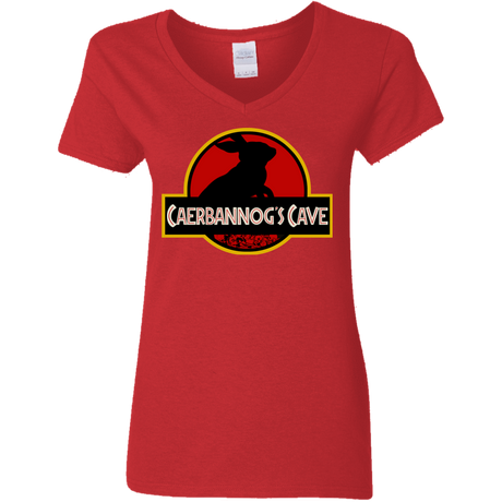 T-Shirts Red / S Caerbannog Cave Women's V-Neck T-Shirt