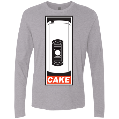 T-Shirts Heather Grey / Small Cake is a Lie Men's Premium Long Sleeve
