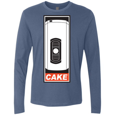T-Shirts Indigo / Small Cake is a Lie Men's Premium Long Sleeve
