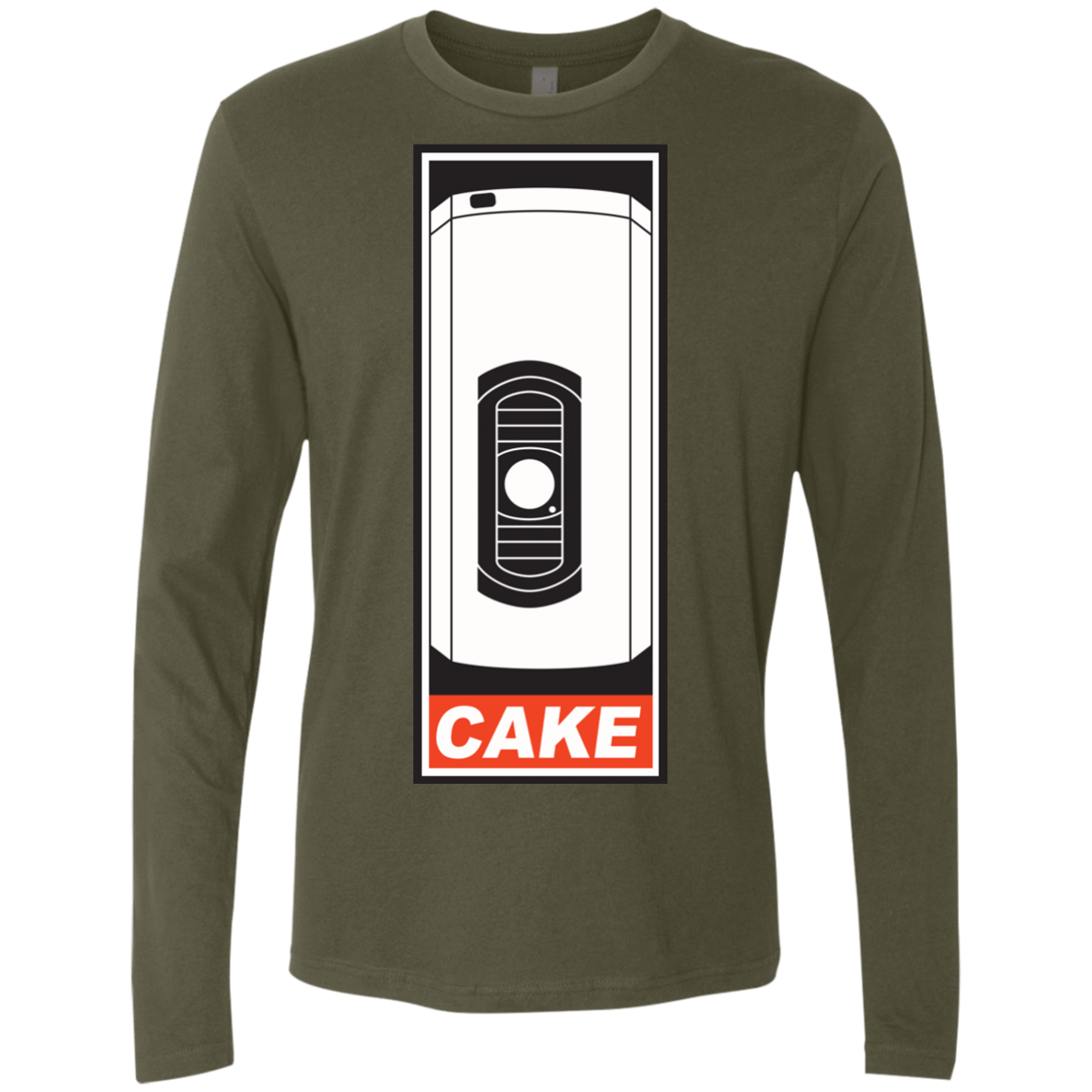T-Shirts Military Green / Small Cake is a Lie Men's Premium Long Sleeve