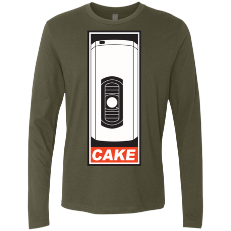 T-Shirts Military Green / Small Cake is a Lie Men's Premium Long Sleeve