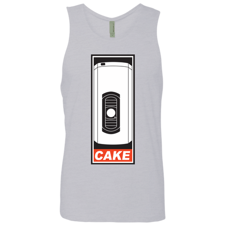 T-Shirts Heather Grey / Small Cake is a Lie Men's Premium Tank Top