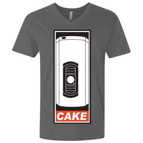 T-Shirts Heavy Metal / X-Small Cake is a Lie Men's Premium V-Neck