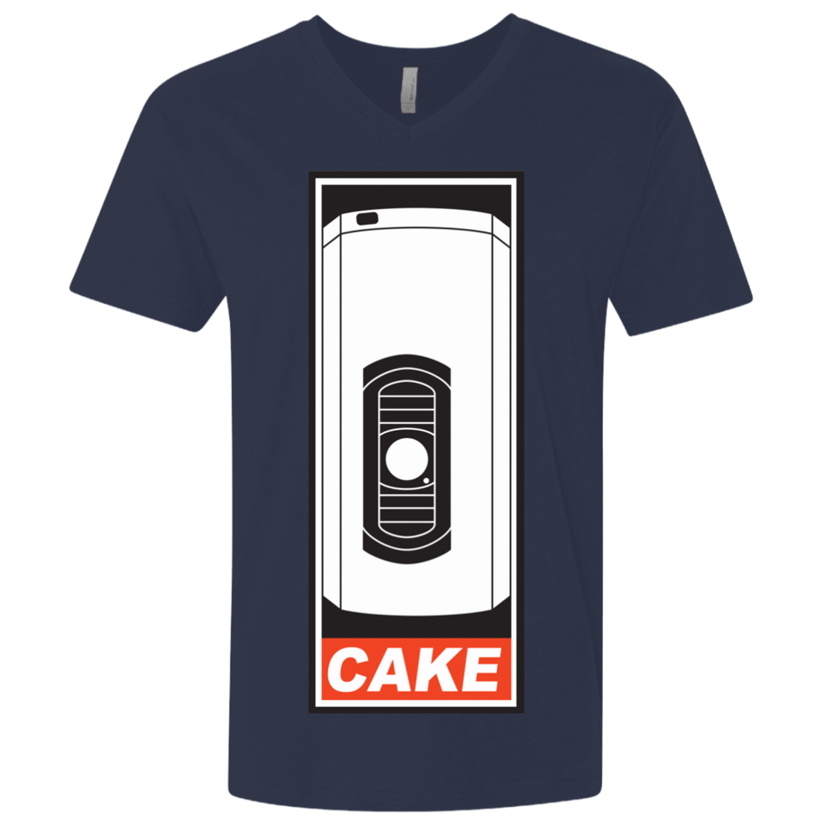 T-Shirts Midnight Navy / X-Small Cake is a Lie Men's Premium V-Neck