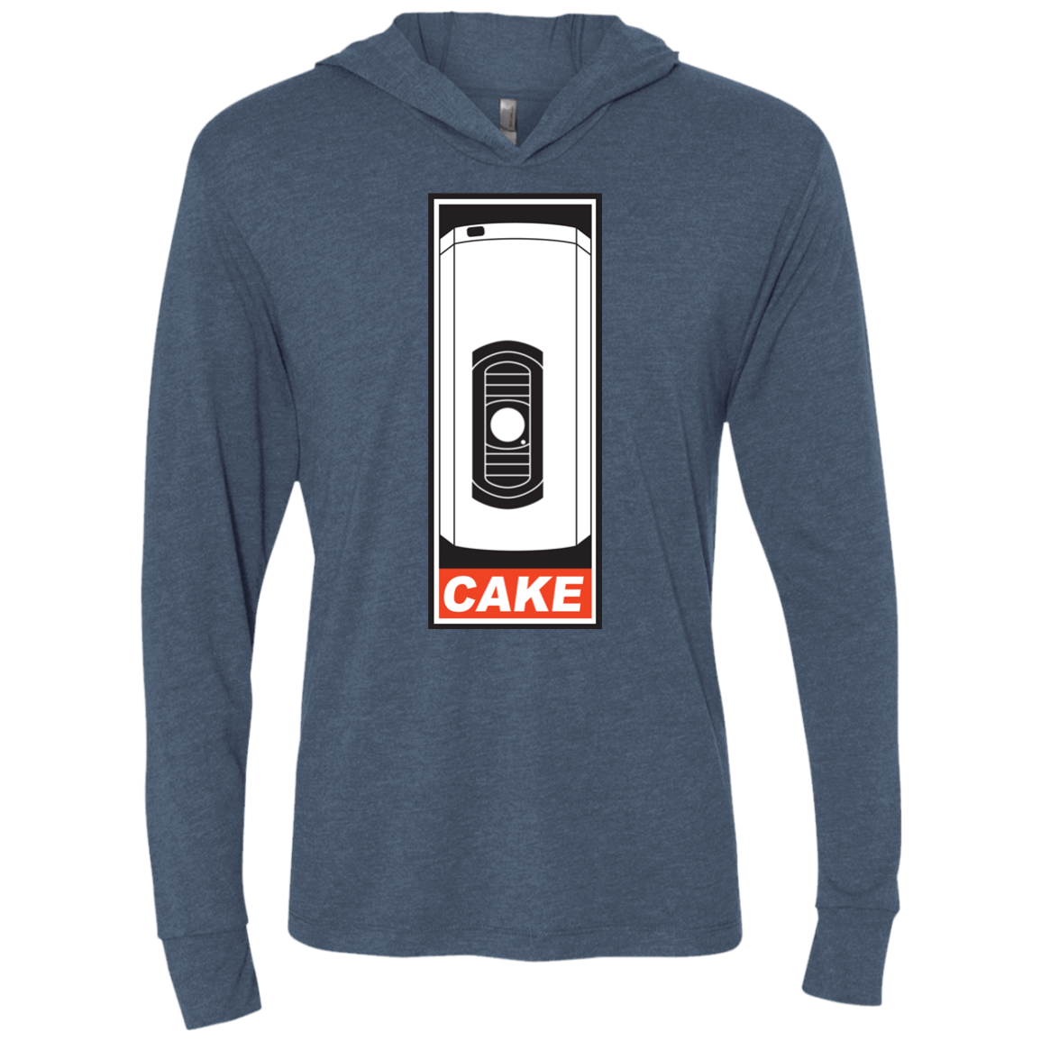 T-Shirts Indigo / X-Small Cake is a Lie Triblend Long Sleeve Hoodie Tee