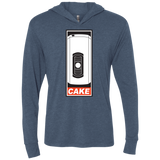 T-Shirts Indigo / X-Small Cake is a Lie Triblend Long Sleeve Hoodie Tee