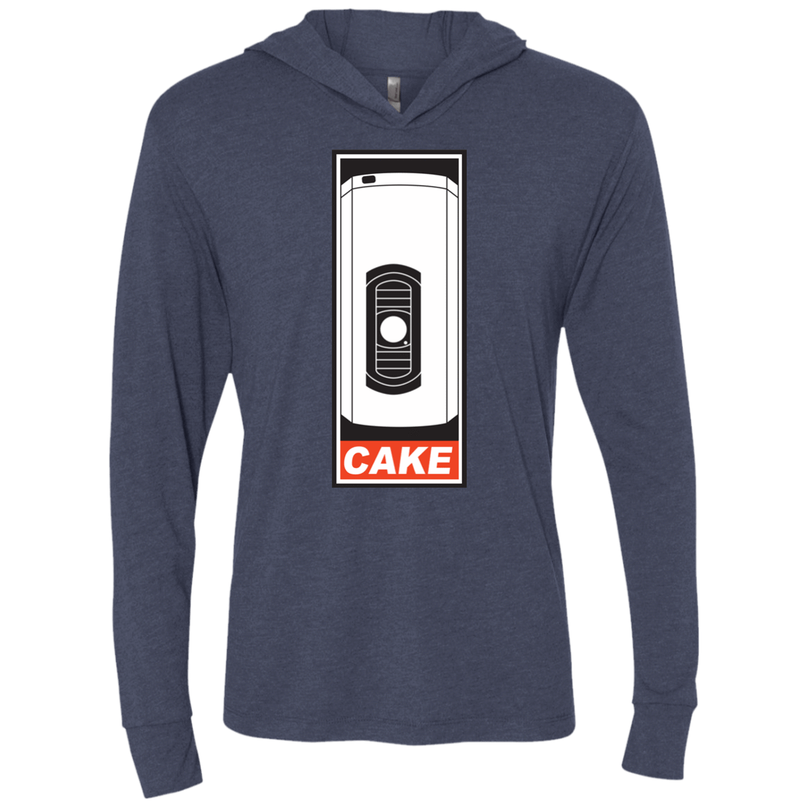 T-Shirts Vintage Navy / X-Small Cake is a Lie Triblend Long Sleeve Hoodie Tee