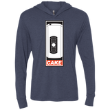 T-Shirts Vintage Navy / X-Small Cake is a Lie Triblend Long Sleeve Hoodie Tee