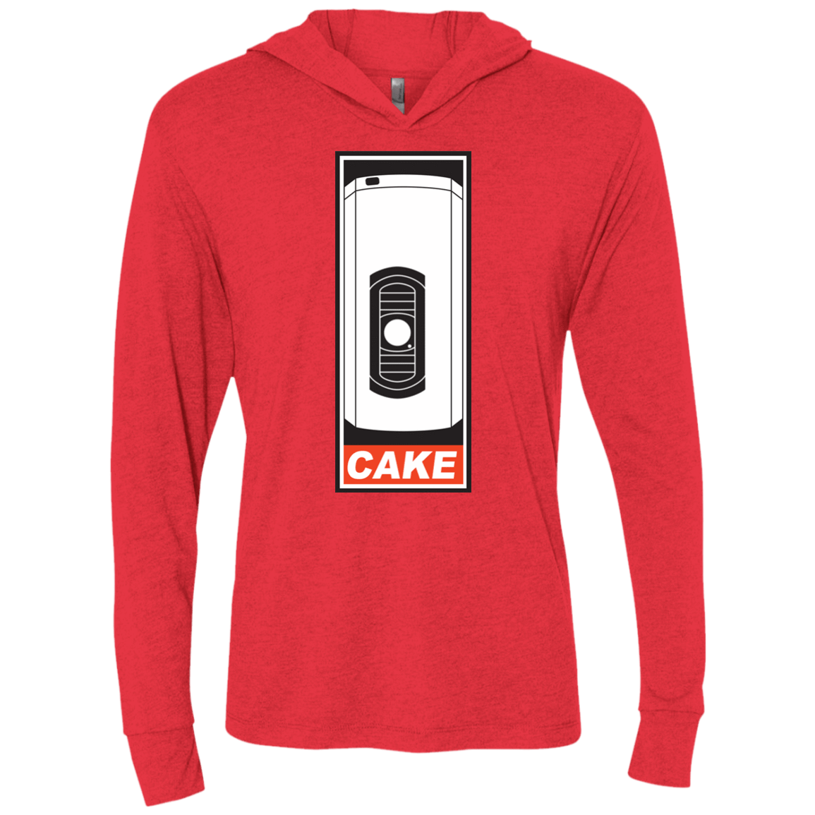 T-Shirts Vintage Red / X-Small Cake is a Lie Triblend Long Sleeve Hoodie Tee