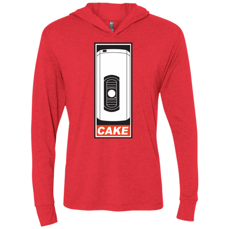 T-Shirts Vintage Red / X-Small Cake is a Lie Triblend Long Sleeve Hoodie Tee