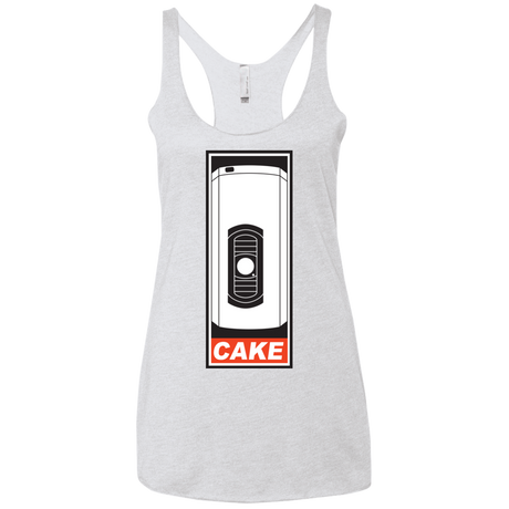 T-Shirts Heather White / X-Small Cake is a Lie Women's Triblend Racerback Tank