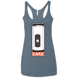 T-Shirts Indigo / X-Small Cake is a Lie Women's Triblend Racerback Tank