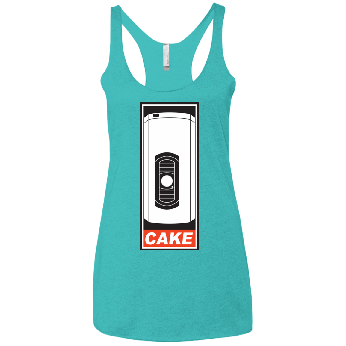 T-Shirts Tahiti Blue / X-Small Cake is a Lie Women's Triblend Racerback Tank