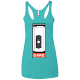 T-Shirts Tahiti Blue / X-Small Cake is a Lie Women's Triblend Racerback Tank