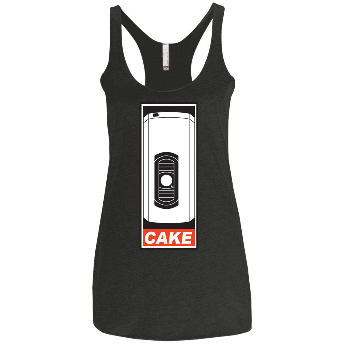 T-Shirts Vintage Black / X-Small Cake is a Lie Women's Triblend Racerback Tank