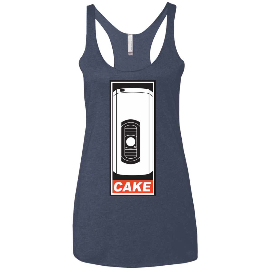 T-Shirts Vintage Navy / X-Small Cake is a Lie Women's Triblend Racerback Tank