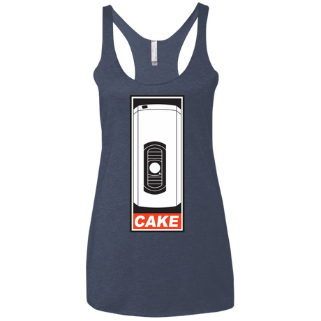 T-Shirts Vintage Navy / X-Small Cake is a Lie Women's Triblend Racerback Tank