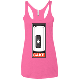 T-Shirts Vintage Pink / X-Small Cake is a Lie Women's Triblend Racerback Tank