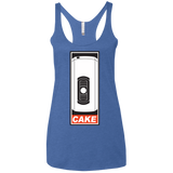 T-Shirts Vintage Royal / X-Small Cake is a Lie Women's Triblend Racerback Tank