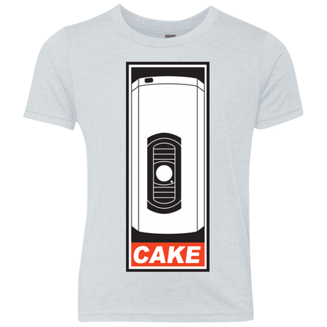 T-Shirts Heather White / YXS Cake is a Lie Youth Triblend T-Shirt