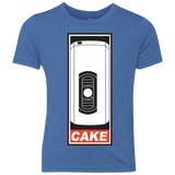 T-Shirts Vintage Royal / YXS Cake is a Lie Youth Triblend T-Shirt