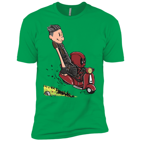 T-Shirts Kelly Green / YXS Calvin & Deadpool Boys Premium T-Shirt