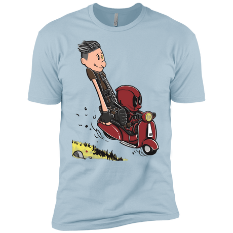 T-Shirts Light Blue / YXS Calvin & Deadpool Boys Premium T-Shirt
