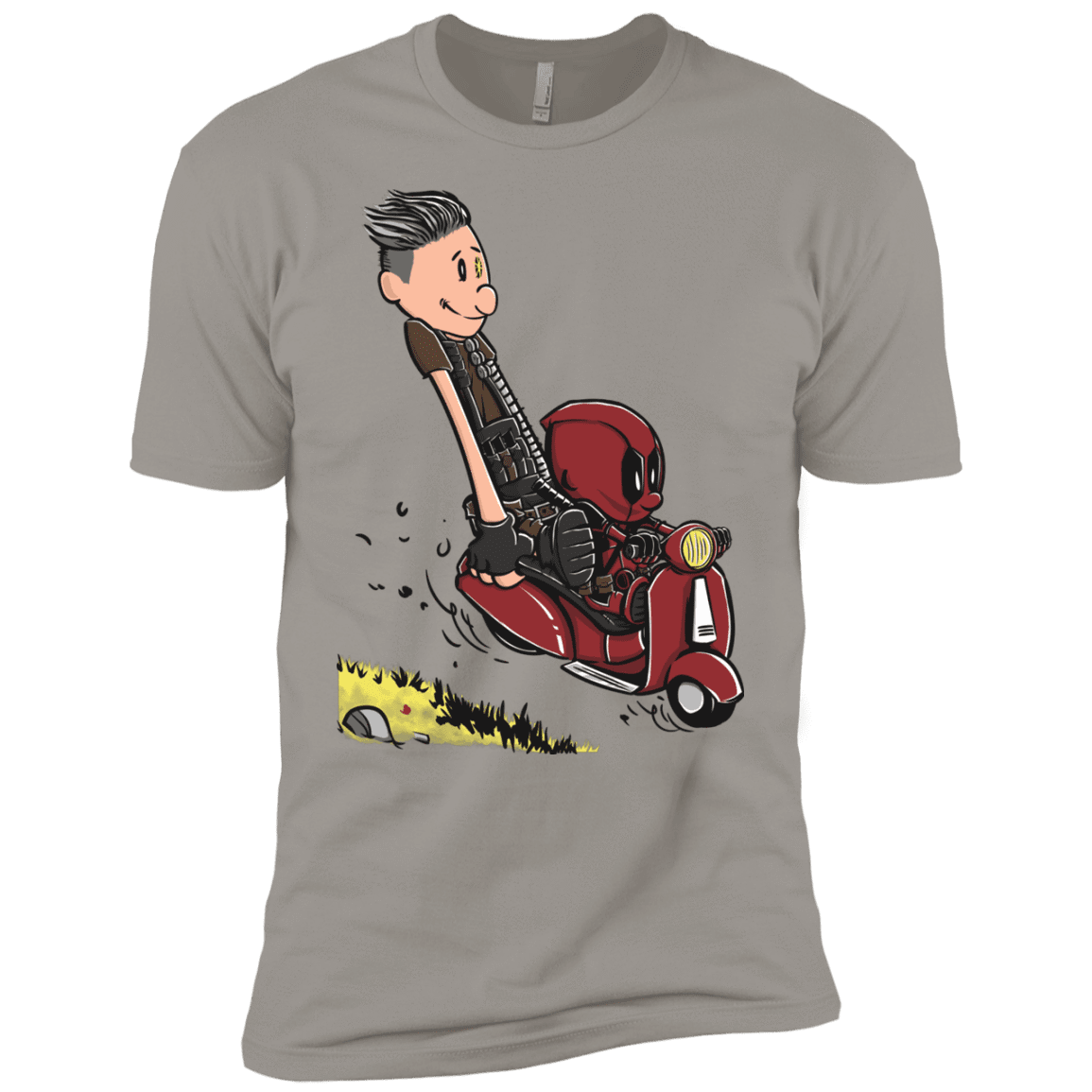 T-Shirts Light Grey / YXS Calvin & Deadpool Boys Premium T-Shirt