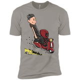 T-Shirts Light Grey / YXS Calvin & Deadpool Boys Premium T-Shirt