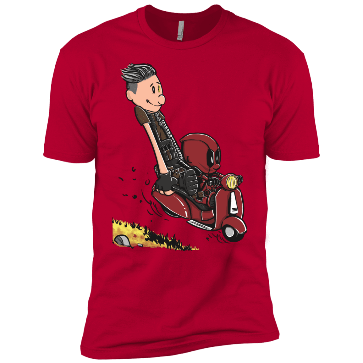 T-Shirts Red / YXS Calvin & Deadpool Boys Premium T-Shirt