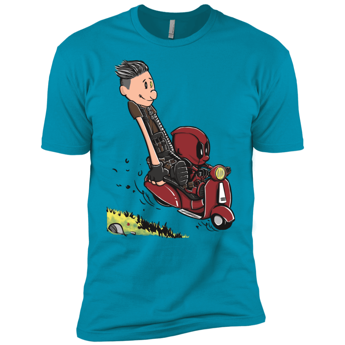 T-Shirts Turquoise / YXS Calvin & Deadpool Boys Premium T-Shirt