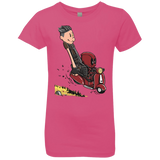 T-Shirts Hot Pink / YXS Calvin & Deadpool Girls Premium T-Shirt